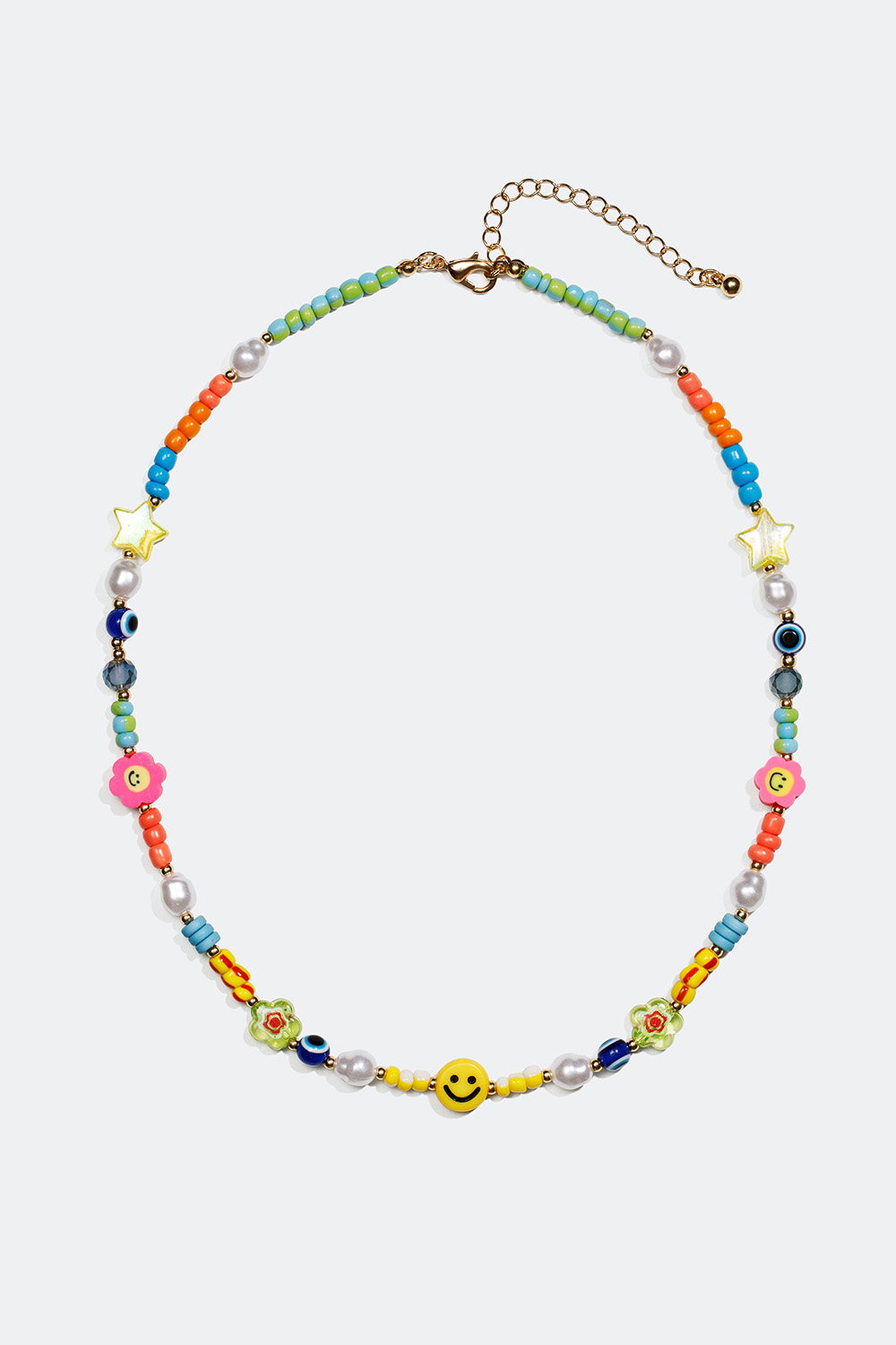Halskjede med fargede perler og motiv i gruppen Smykker / Halskjeder hos Glitter (254000869902)