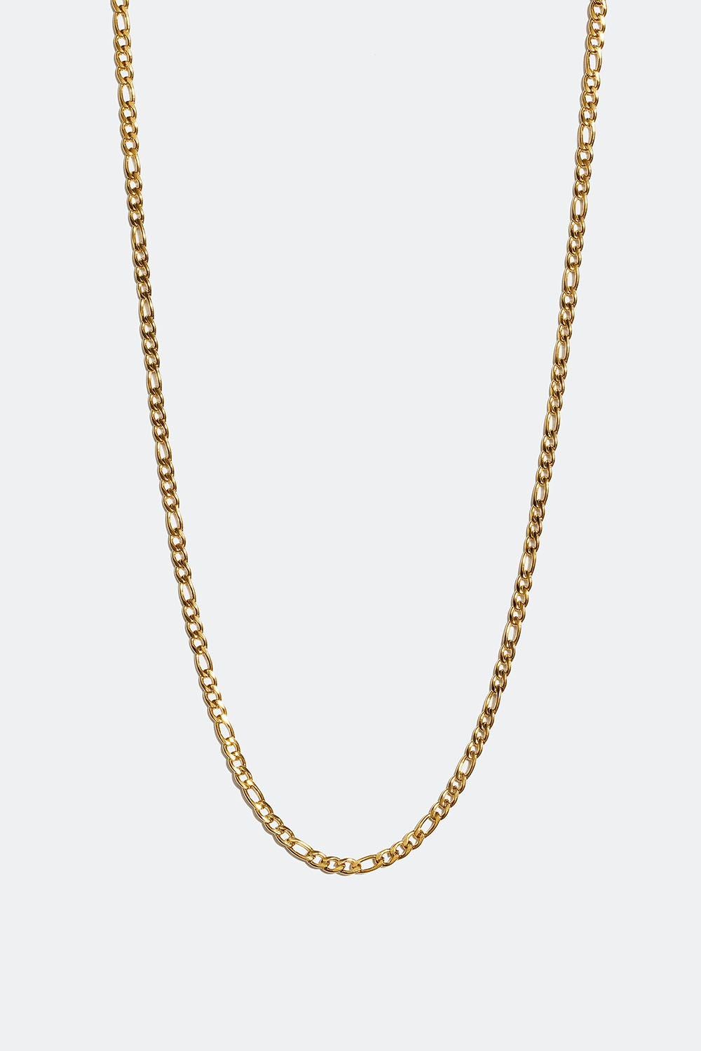 Halskjede i stål med 18 k gull, med figarokjede i gruppen Smykker / Halskjeder / Kjeder hos Glitter (254001022002)