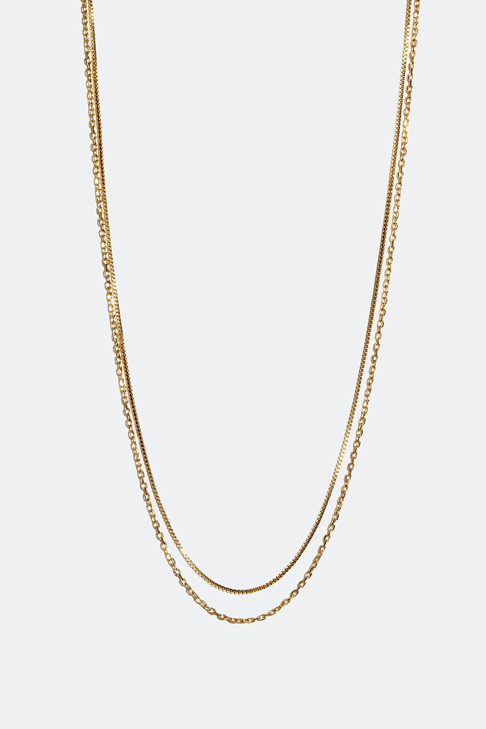 Dobbelt halskjede i stål med 18 k gull i gruppen Smykker / Halskjeder / Kjeder hos Glitter (254001032002)