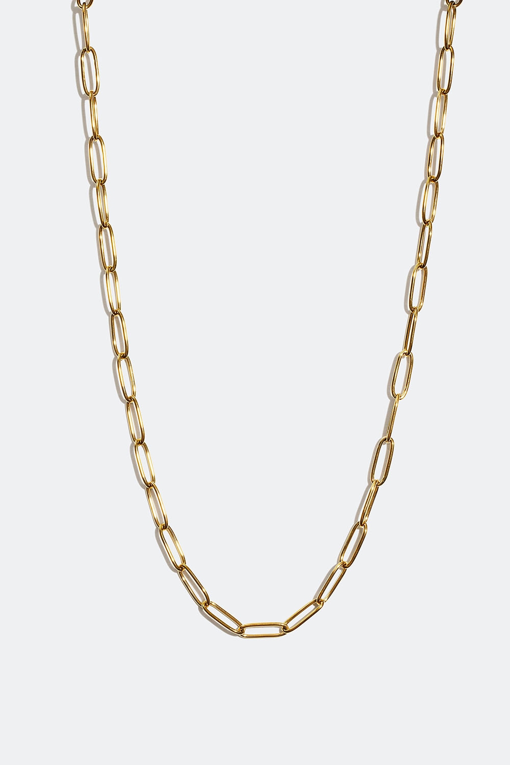 Halskjede i stål med 18 k gull, med binderskjede i gruppen Smykker / Halskjeder / Kjeder hos Glitter (254001052002)