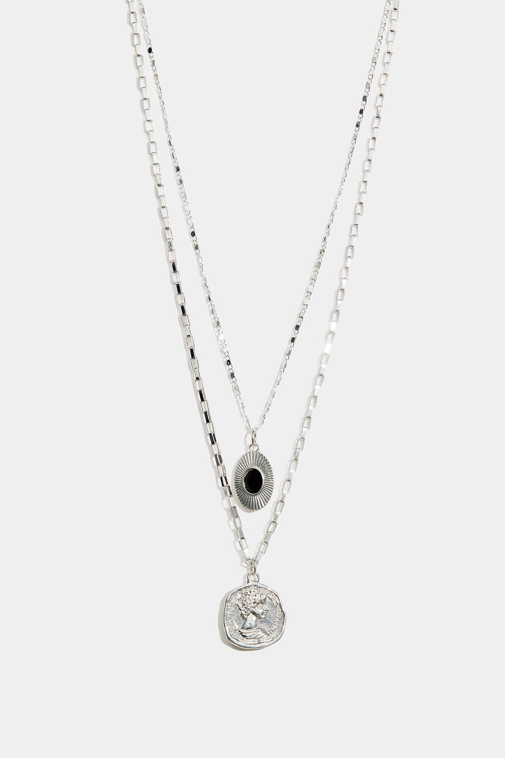 Dobbelt halskjede med myntcharms i gruppen Smykker / Halskjeder / Halskjeder med anheng hos Glitter (254002371001)