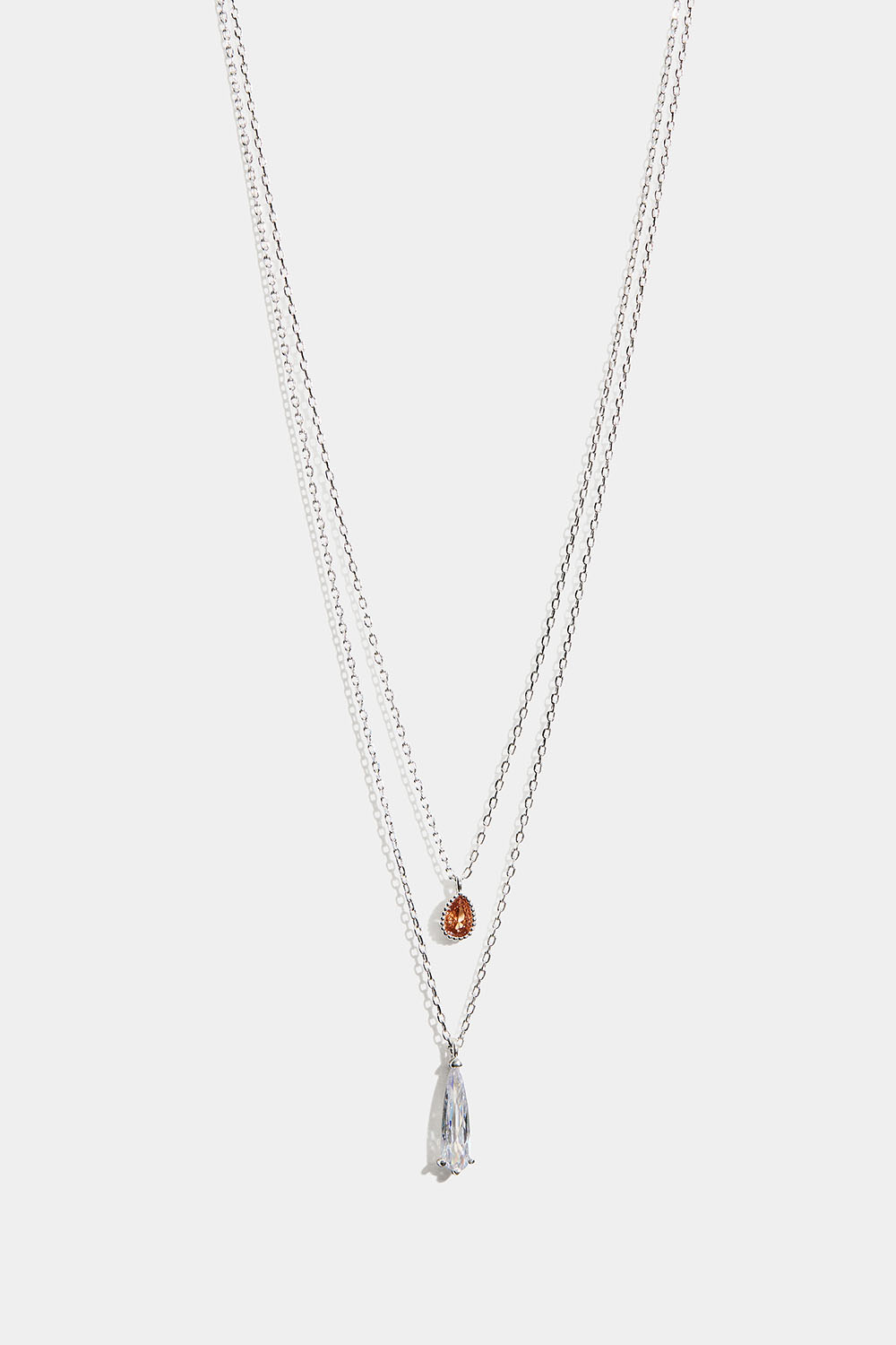 Dobbelt halskjede med dråpeformede anheng i gruppen Smykker / Halskjeder / Halskjeder med anheng hos Glitter (254002701001)