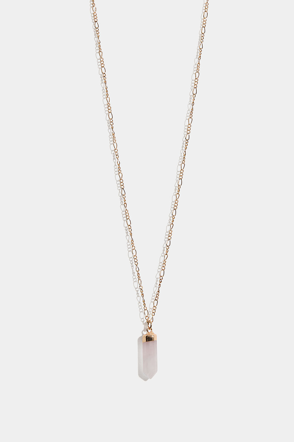 Gullfarget halskjede med rosenkvartsanheng i gruppen Smykker / Halskjeder / Halskjeder med anheng hos Glitter (254002715102)