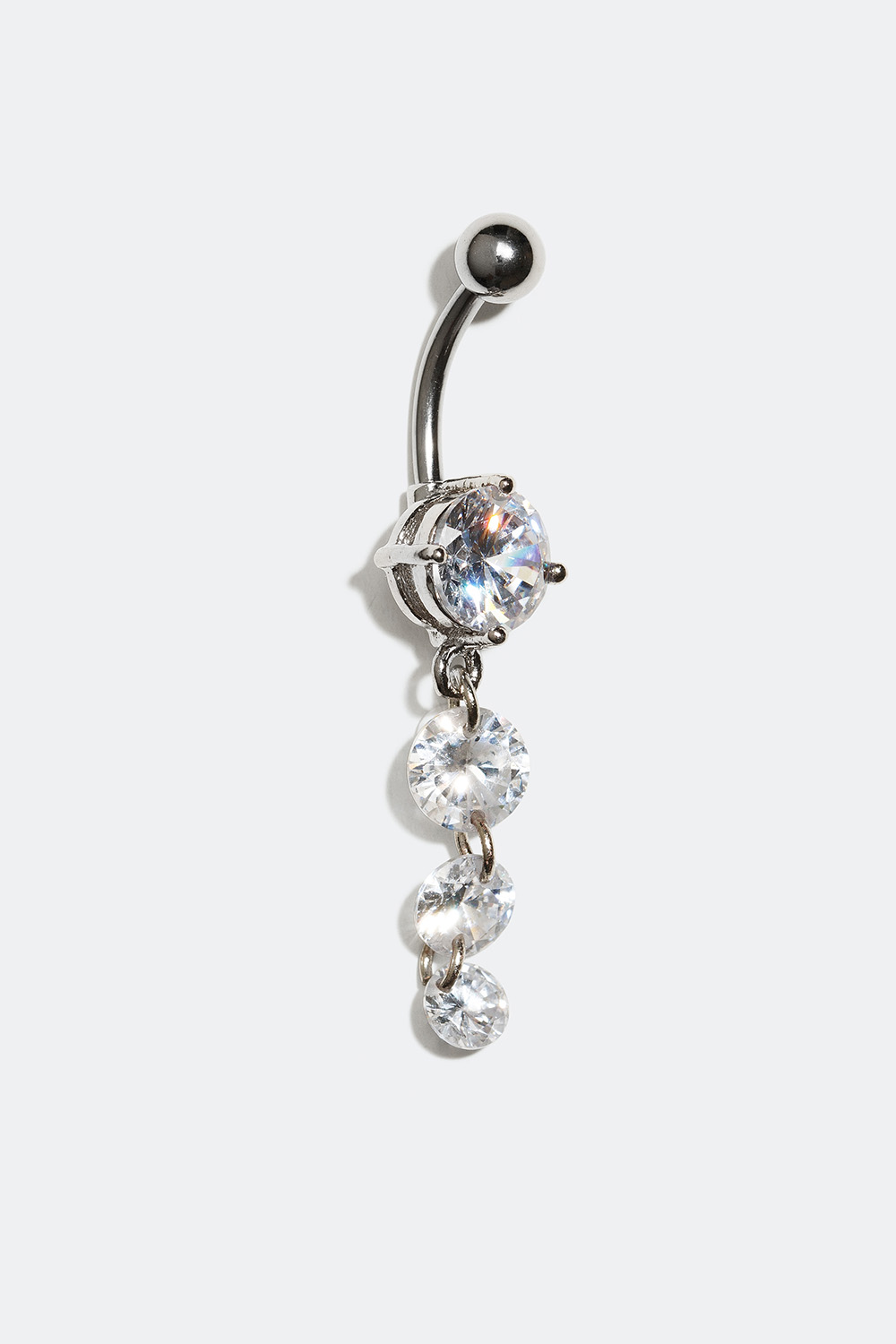 Navlepiercing med runde Cubic Zirconia-steiner i gruppen Smykker / Piercinger / Navlepiercing hos Glitter (25500008)
