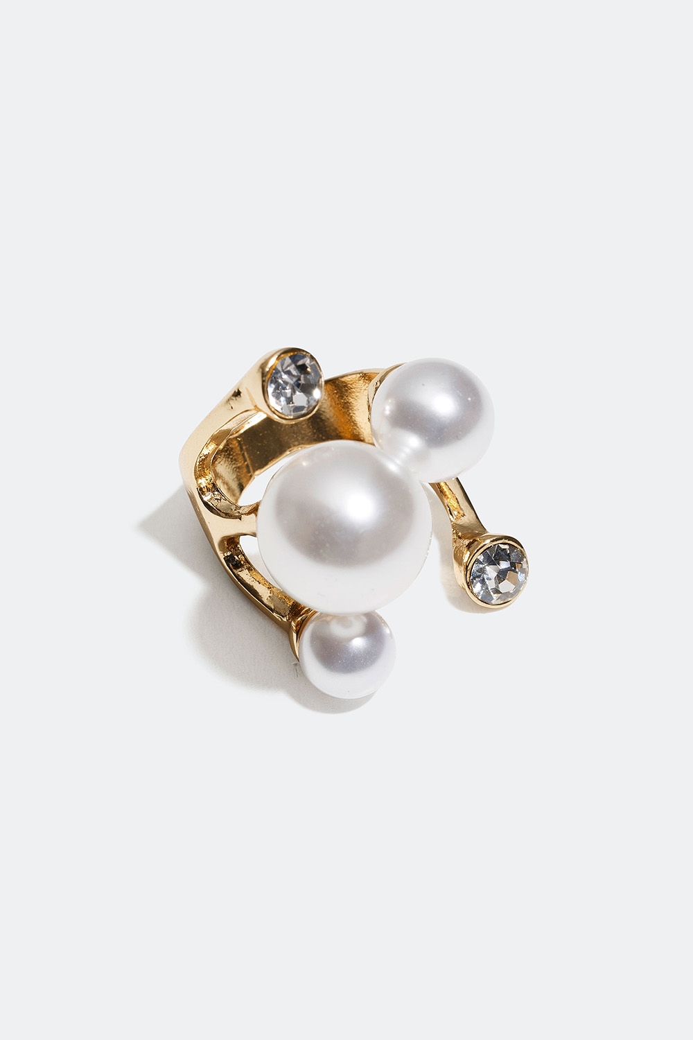 Ring med store perler og glassteiner i gruppen Alle Smykker / Ringer / Brede hos Glitter (25600037)