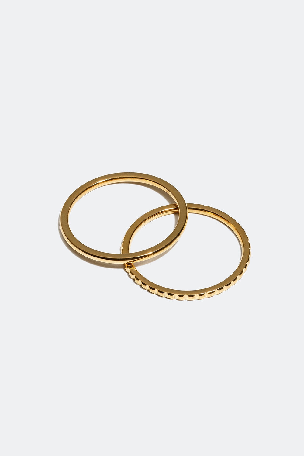 Ringer i stål med 18 k gull, 2-pakning i gruppen Smykker / Ringer / Flerpakning hos Glitter (256000722)