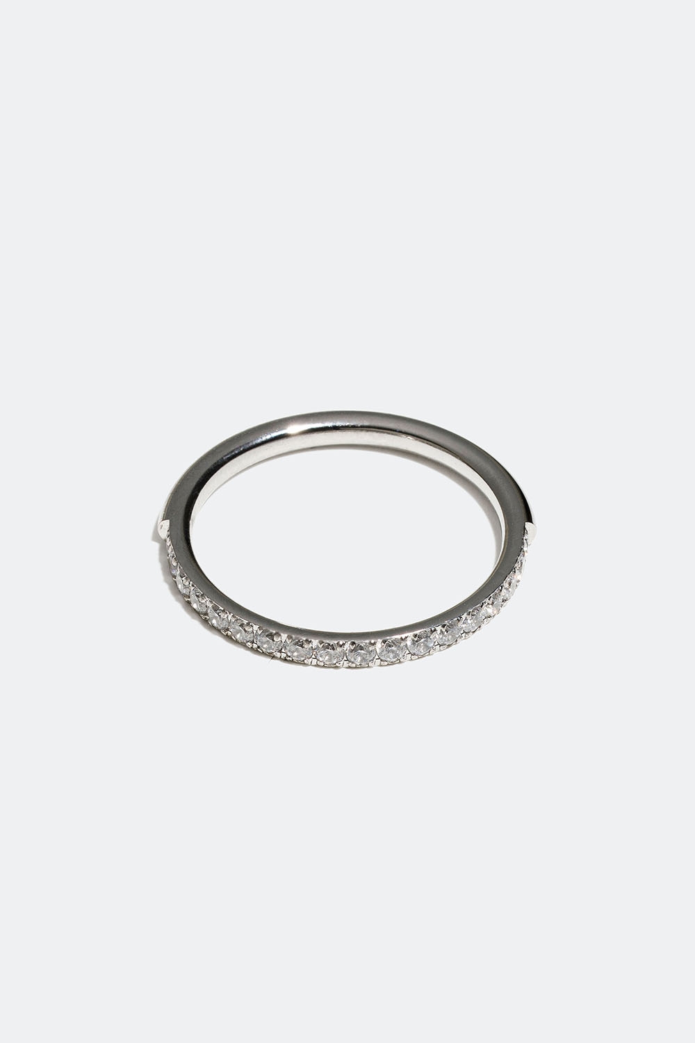 Tynn ring i stål med Cubic Zirconia i gruppen Smykker / Ringer / Tynne hos Glitter (25600073)