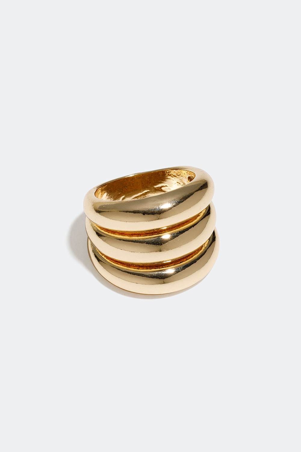 Bred gullfarget ring med tre rader i gruppen Smykker / Ringer / Brede hos Glitter (256000792)