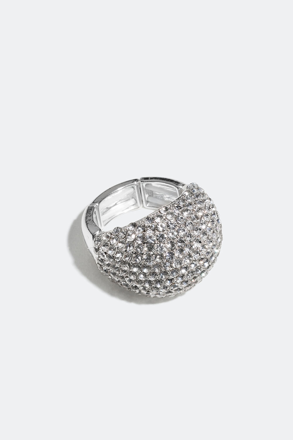 Sølvfarget, justerbar ring med strass i gruppen Smykker / Ringer hos Glitter (256001230201)