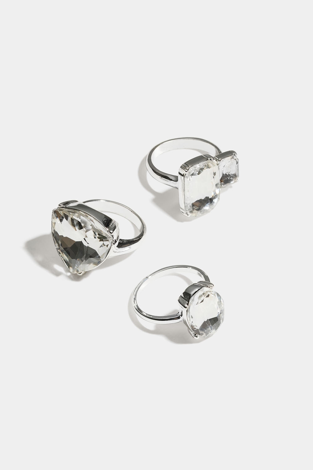 Ringer med glassteiner, 3-pakning i gruppen Smykker / Ringer / Flerpakning hos Glitter (2560016302)