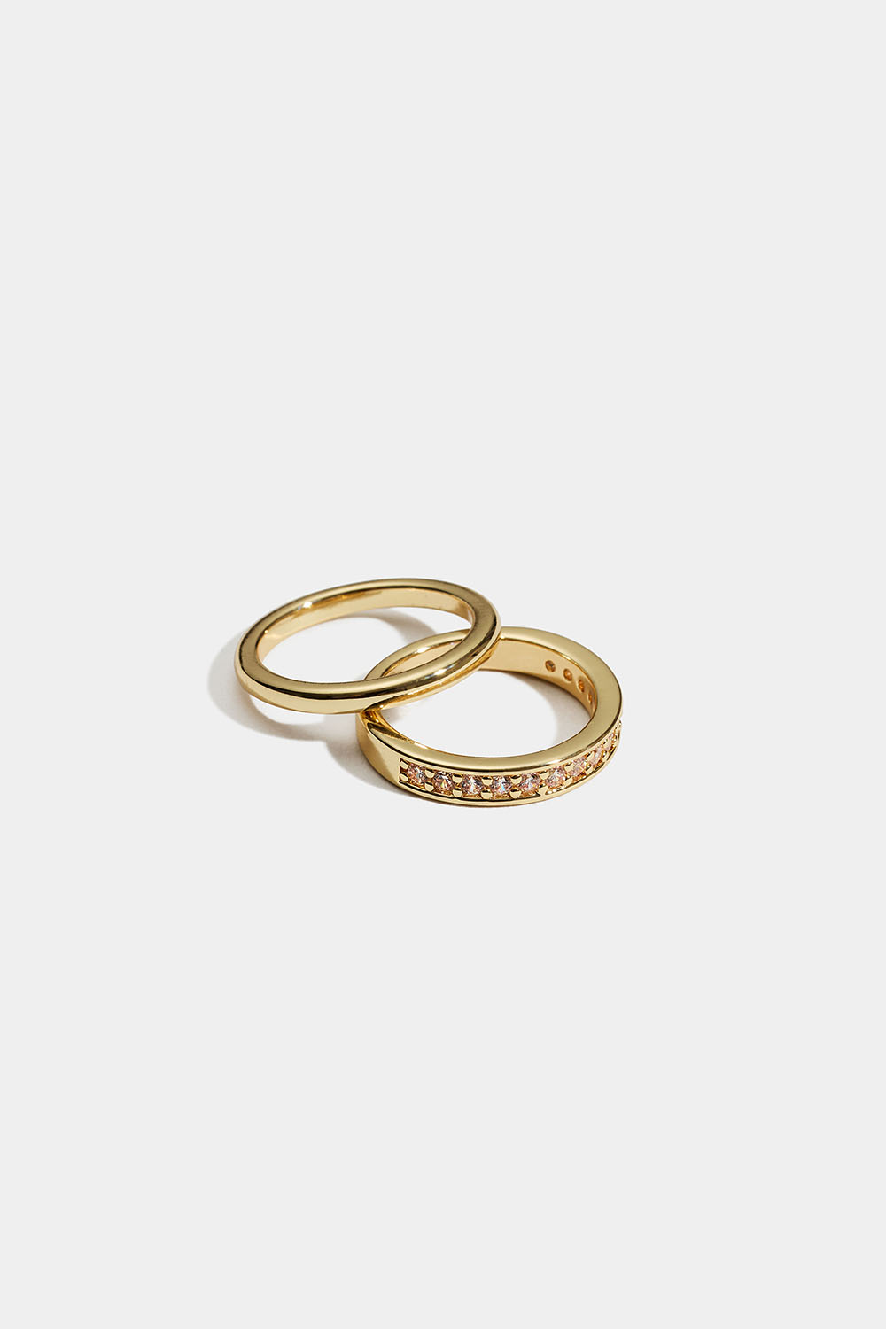 Gullfargede lillefingerringer med glassteiner, 2-pakning i gruppen Smykker / Ringer hos Glitter (2560020320)