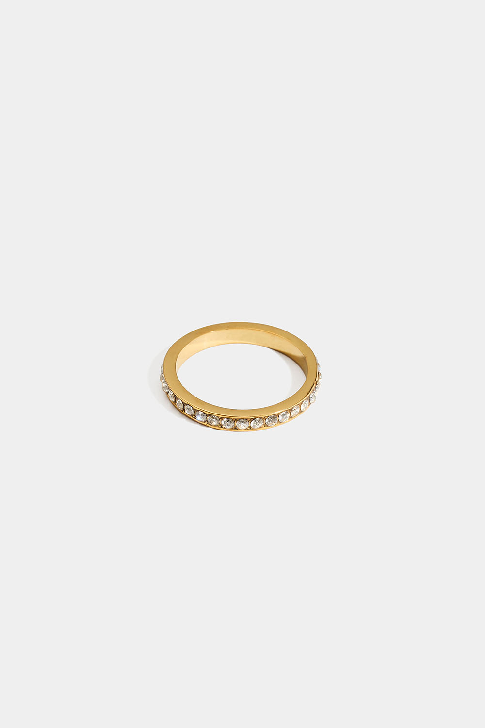 Lillefingerring i stål med 18 karat gull og kubisk zirkonia i gruppen Stål / 18 k gullbelagt stål hos Glitter (2560021620)