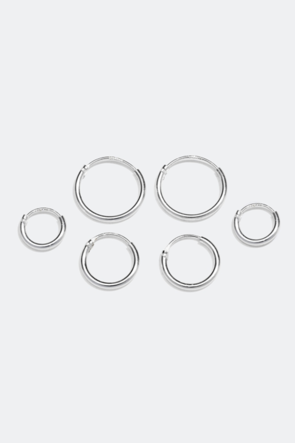 Øreringer i ekte sølv, 3-pakning, 1 cm i gruppen Ekte sølv / Sølvøredobber / Øreringer i ekte sølv hos Glitter (307411011000)