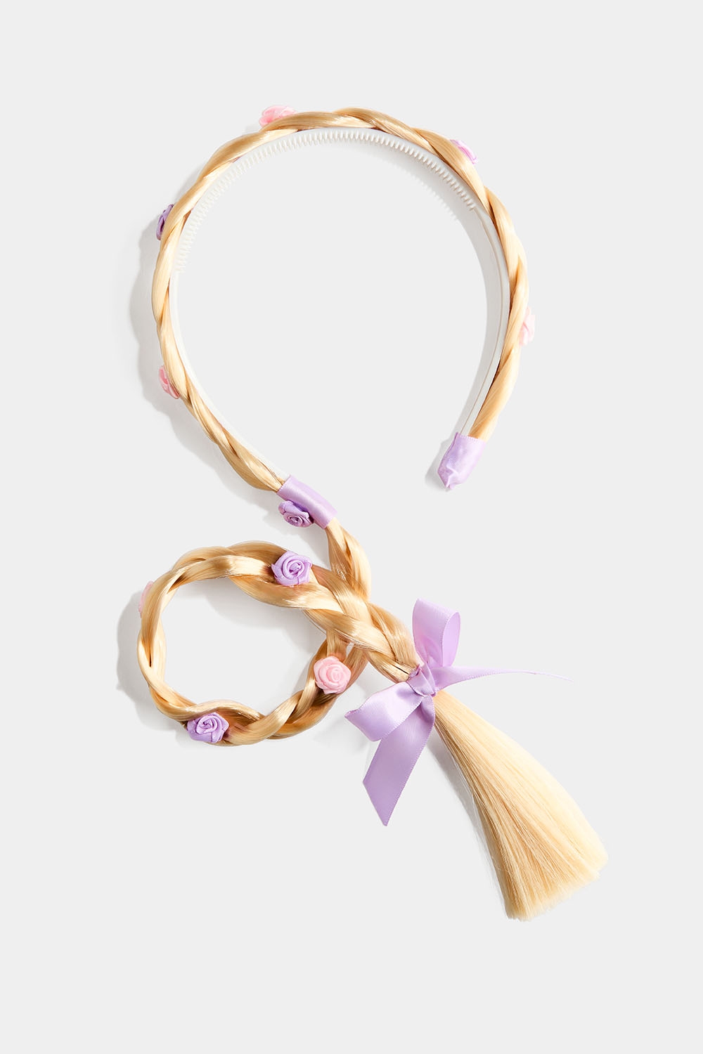 Diadem med flette og roser