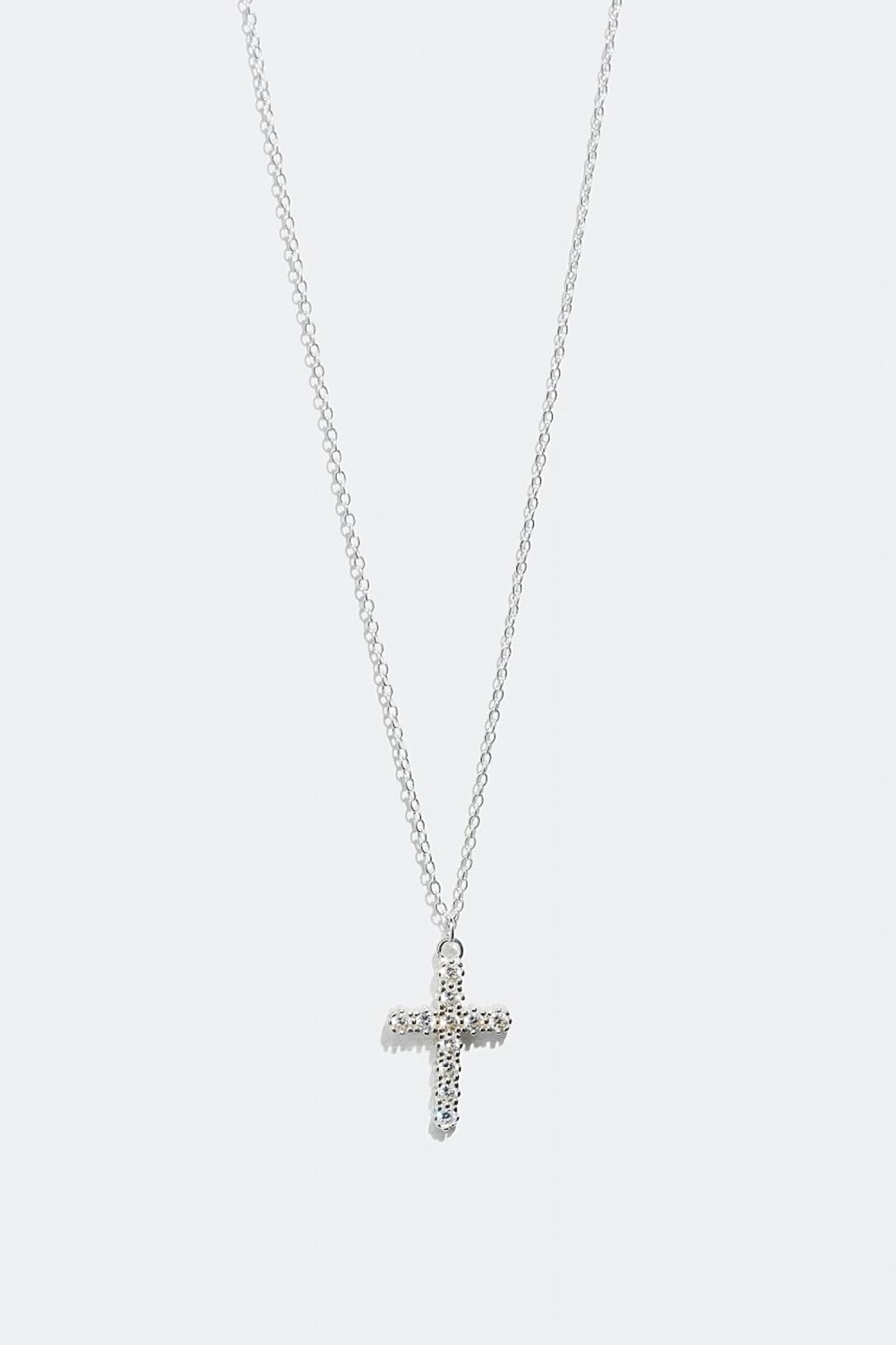 Halskjede i sølv – kors med Cubic Zirconia i gruppen Alle Smykker hos Glitter (323414)
