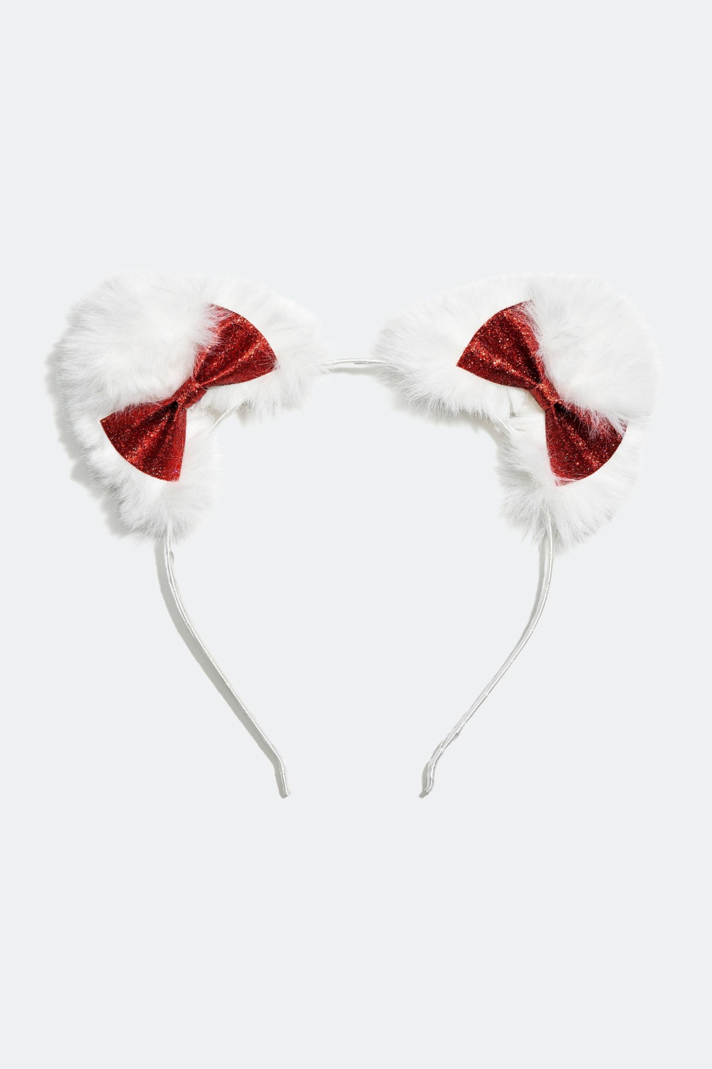 Hårbøyle med hvite fluffy ører i gruppen Jul / Christmas Collection hos Glitter (324996)