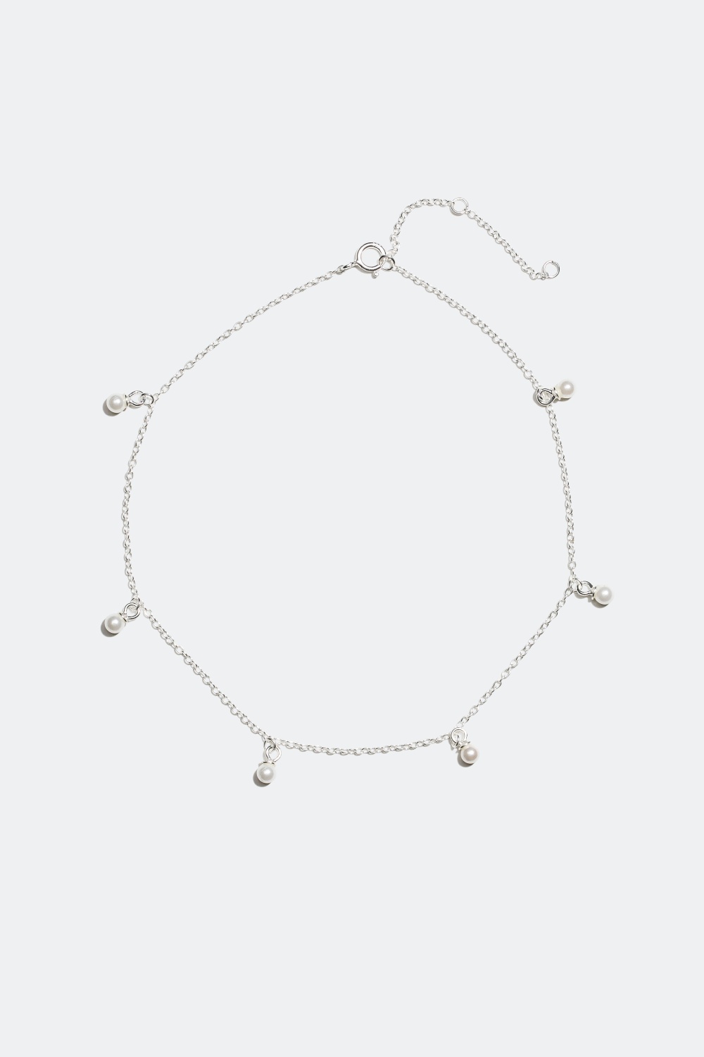 Ankellenke med perler i ekte sølv i gruppen Ekte sølv / Ankelkjeder i sølv hos Glitter (326313011000)