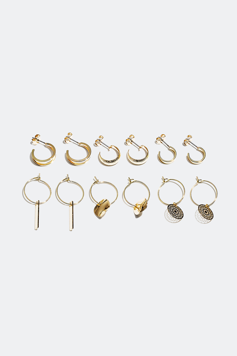 Øreringer i forskjellig utførelse, 6-pakning i gruppen Smykker / Øredobber / Flerpakning hos Glitter (326756)