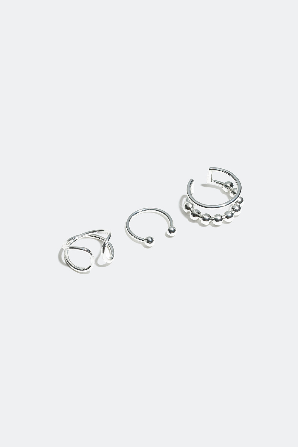 Smale earcuffs med metallkuler, 3-pakning i gruppen Smykker / Øredobber / Flerpakning hos Glitter (327213)