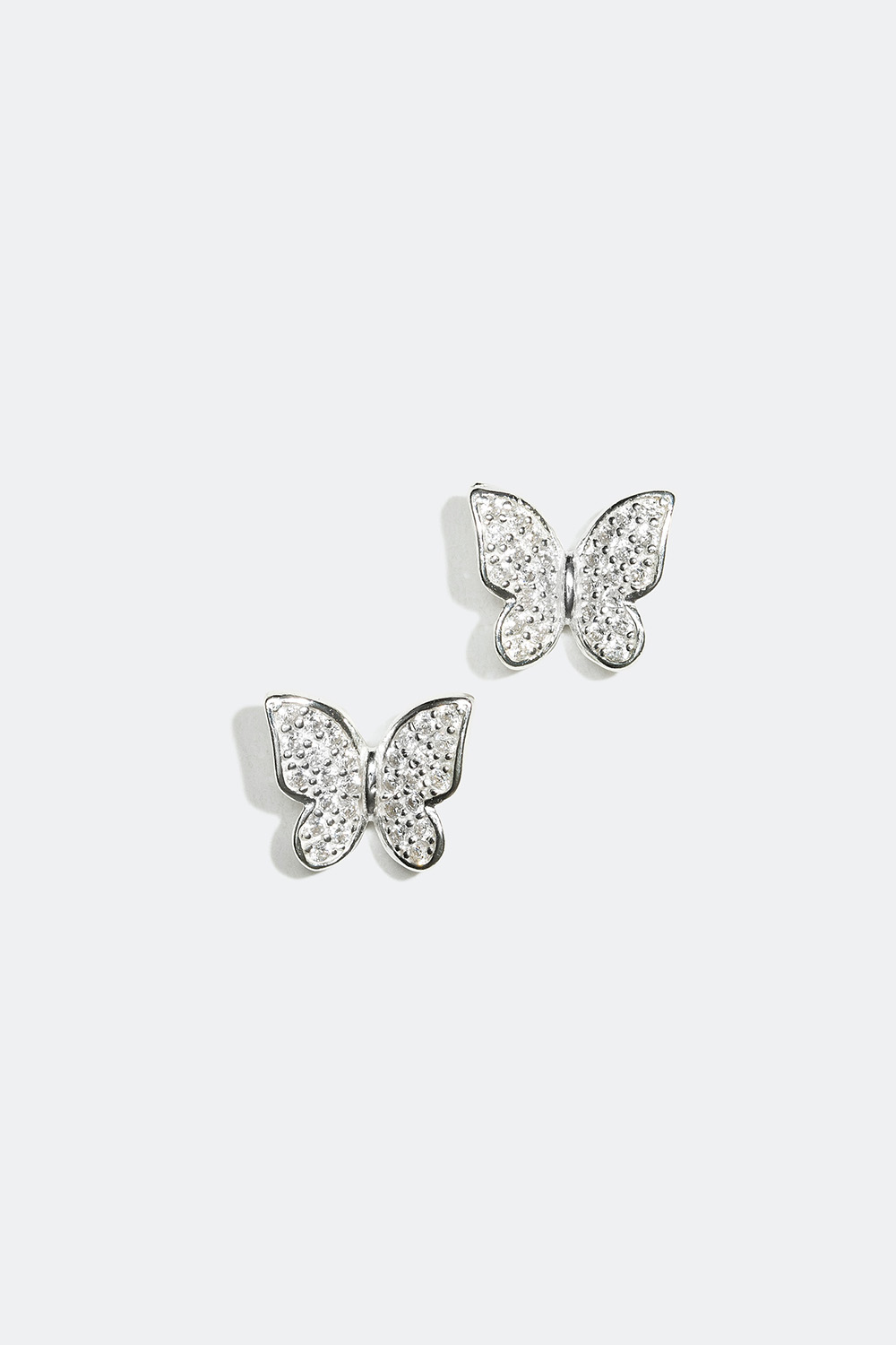 Studs i sølv, sommerfugler med Cubic Zirconia