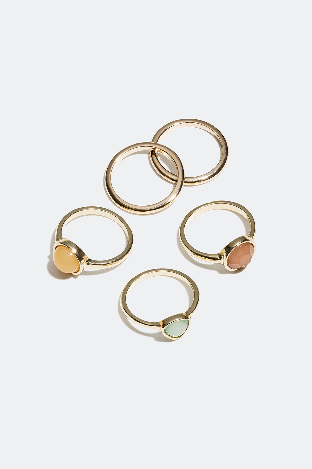 Ringer med pastellfargede perler, 5-pakning i gruppen Smykker / Ringer / Flerpakning hos Glitter (327677)