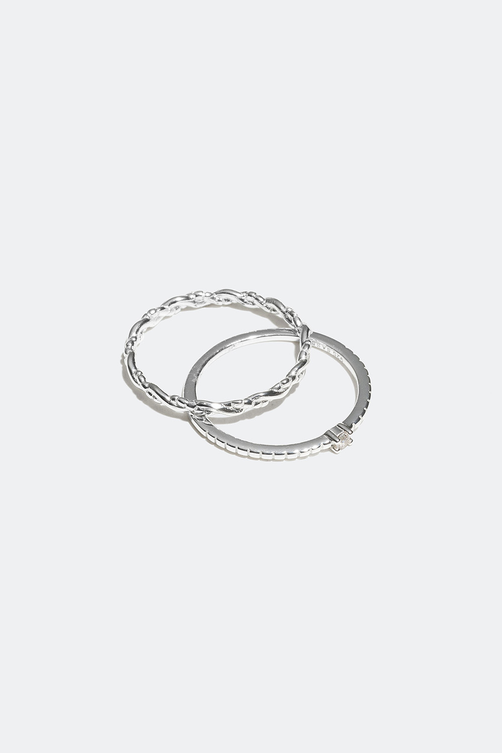 Smale ringer i ekte sølv, 2-pakning i gruppen Ekte sølv / Sølvringer / Flerpakning hos Glitter (328008)