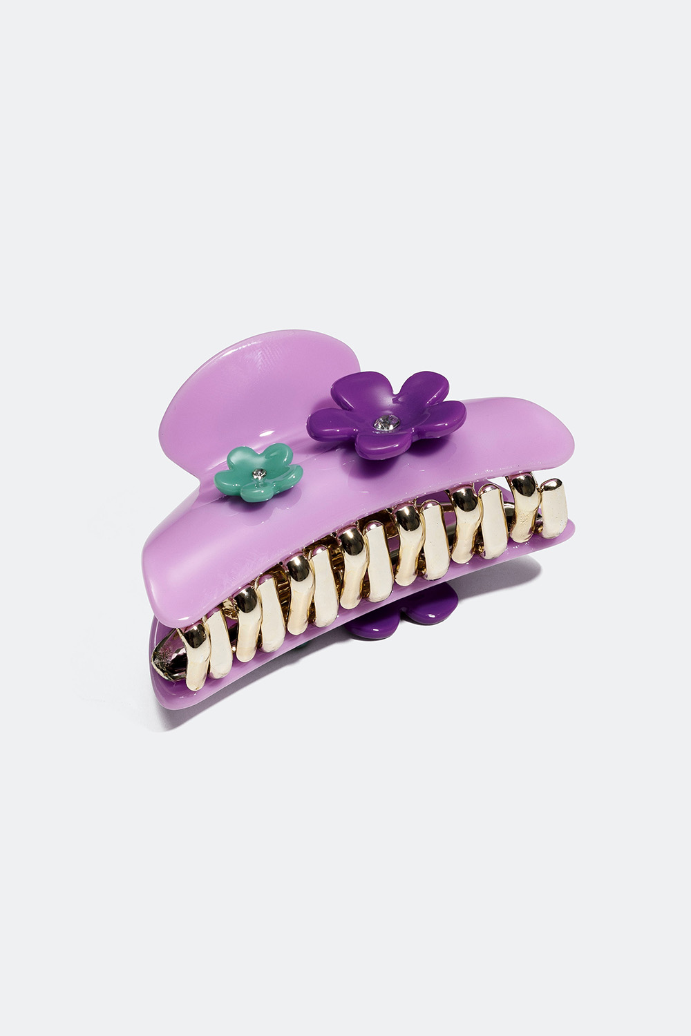 Lilla hårspenne med blomster i gruppen Håraccessories / Spenner & klemmer / Hårklyper hos Glitter (331001026800)