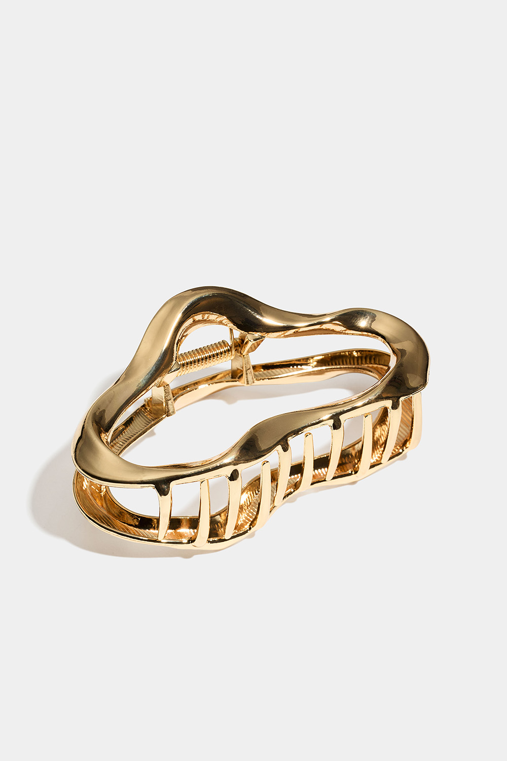 Stor, gyllen hårklemme med organisk fasong i gruppen Håraccessories / Spenner & klemmer / Hårklyper hos Glitter (331001842000)