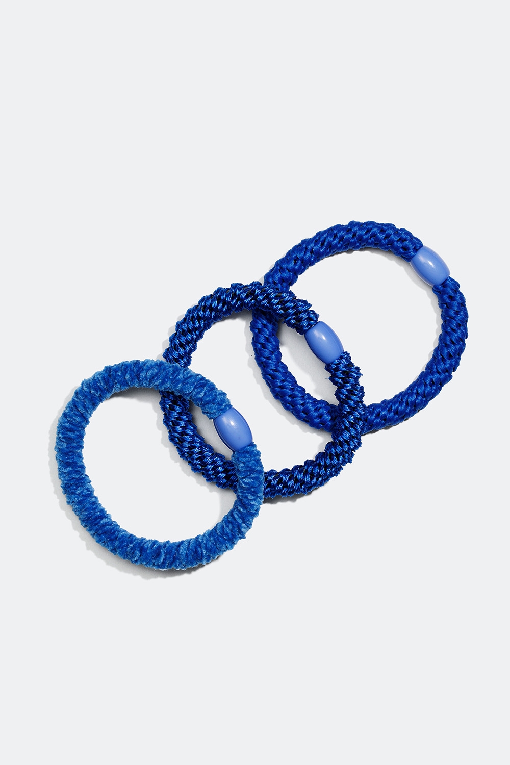 Flettede hårstrikker i ulike blå farger, 3-pakning i gruppen Håraccessories / Hårstrikker / Flerpakning hos Glitter (332000427201)