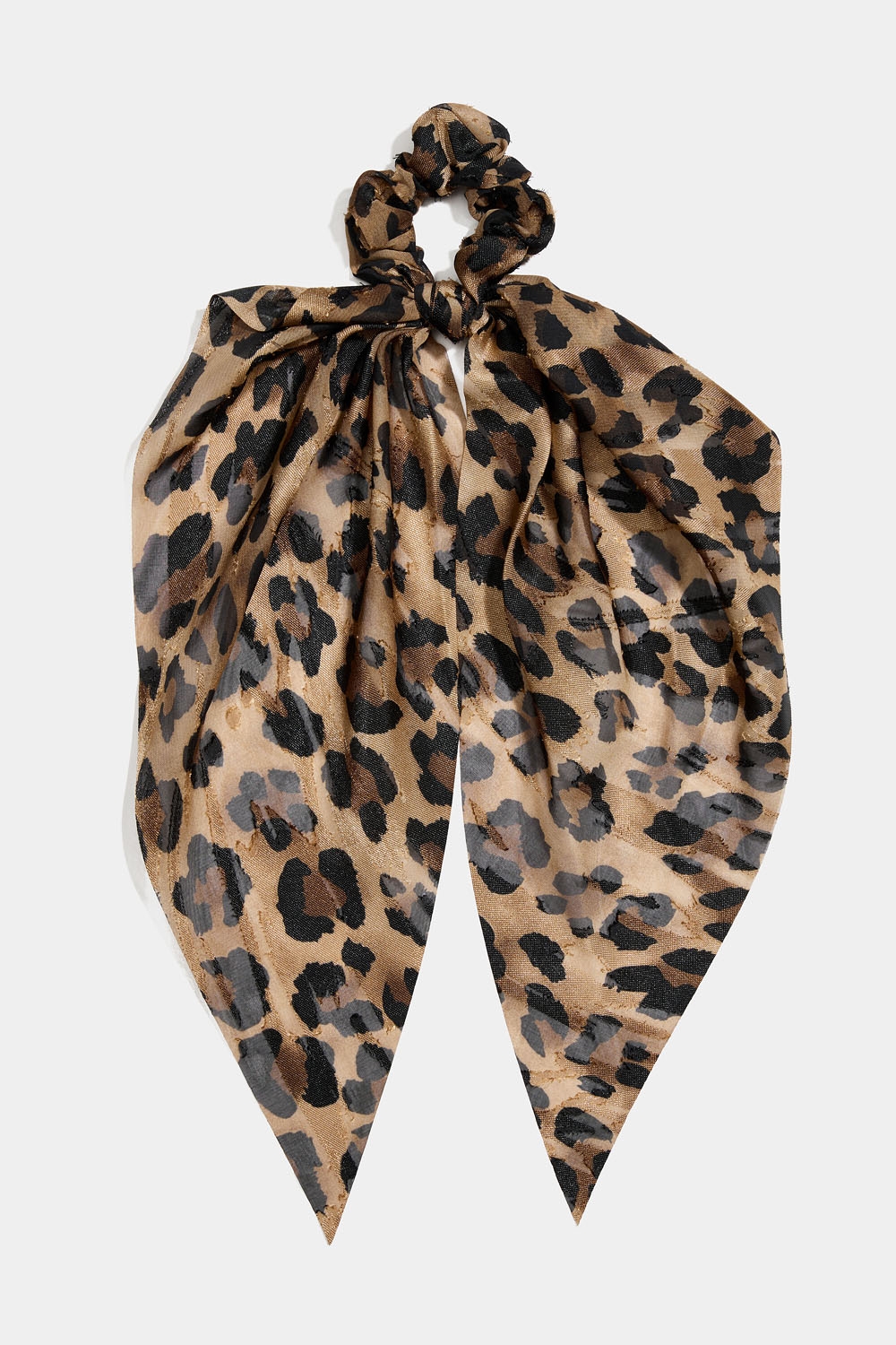 Scrunchie med sløyfehale, leopardmønstret i gruppen Håraccessories / Scrunchies / Scrunchier med tørkledetalj hos Glitter (332001400500)