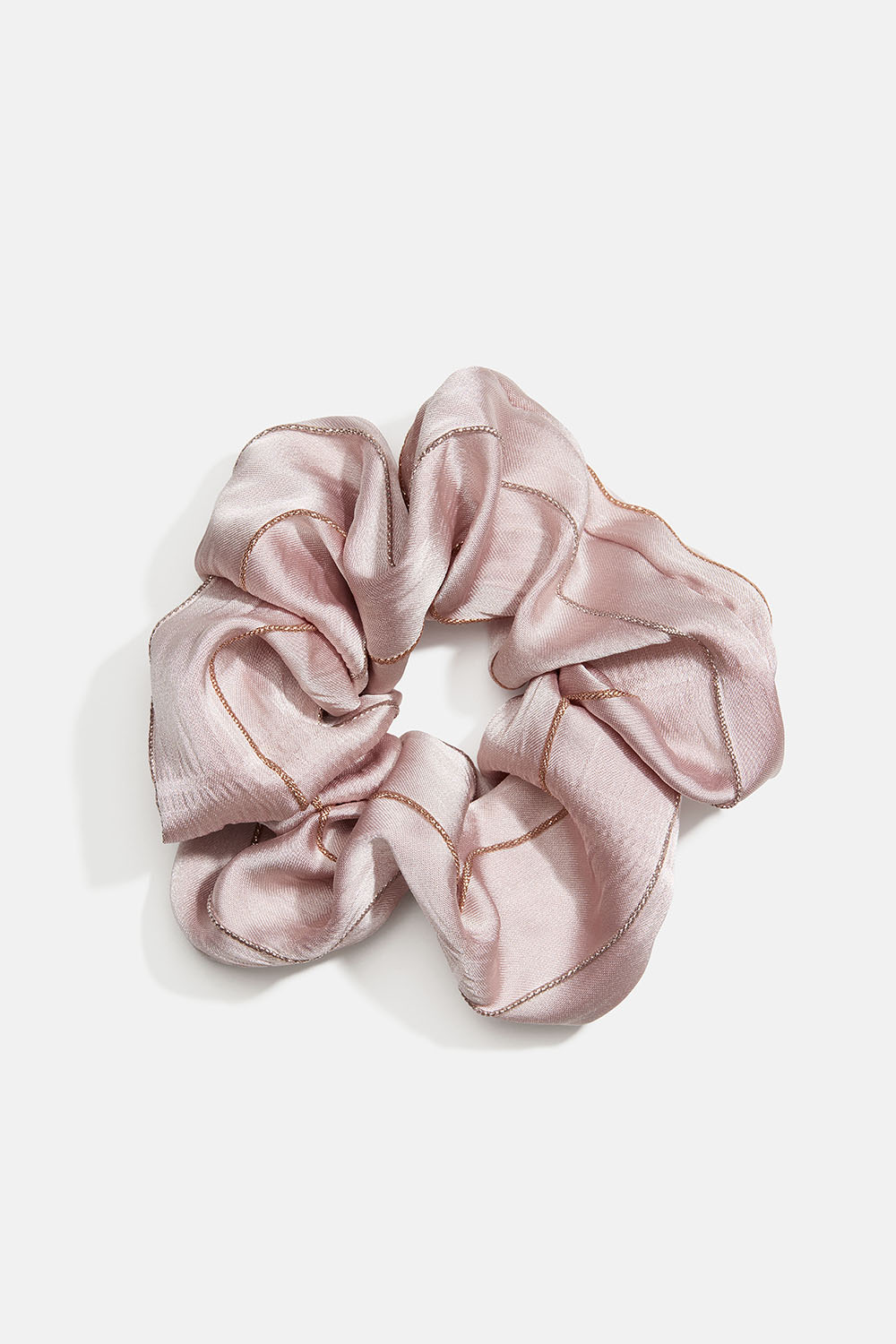 Hårstrikk i gammelrosa med gulltråder i gruppen Håraccessories / Scrunchies hos Glitter (332002175100)
