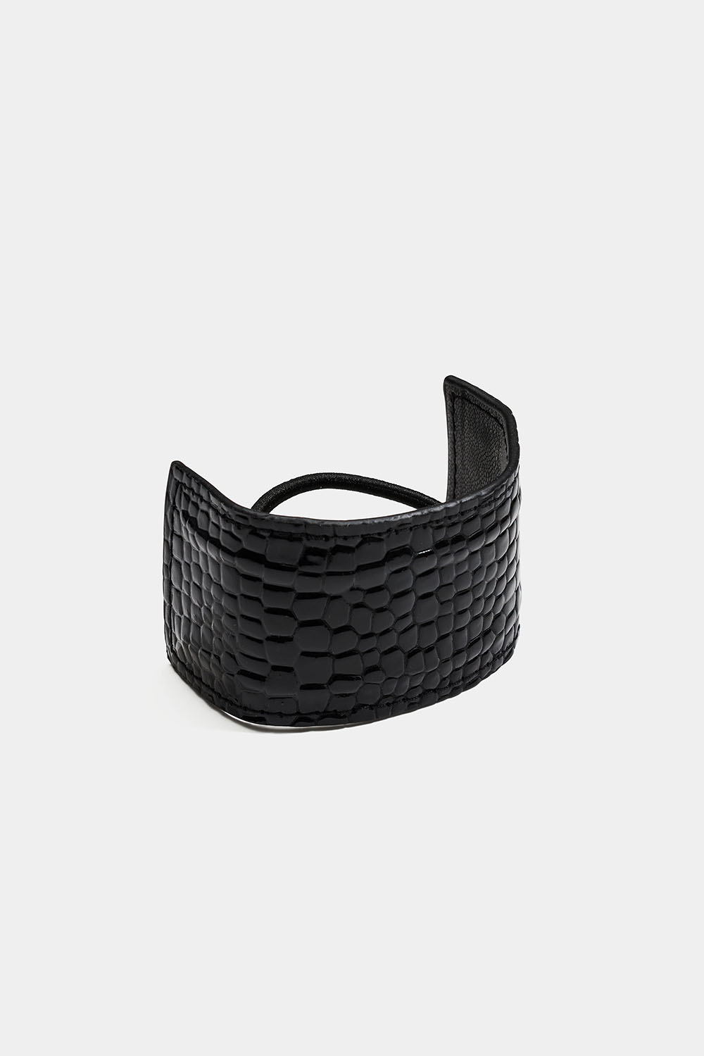 Hårstrikk med svart krokodilleimitasjon i gruppen Håraccessories / Hårstrikker / Strikker med detaljer hos Glitter (334001569000)