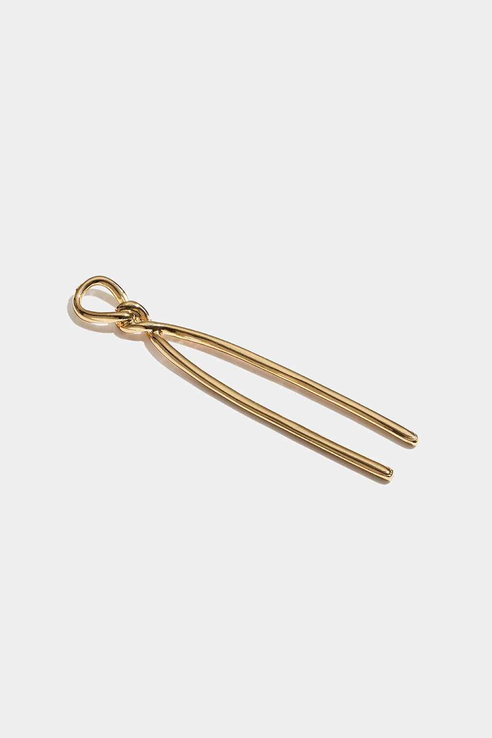 Liten gullfarget fransk hårnål med knute i gruppen Håraccessories / Franske hårnåler hos Glitter (334001632000)