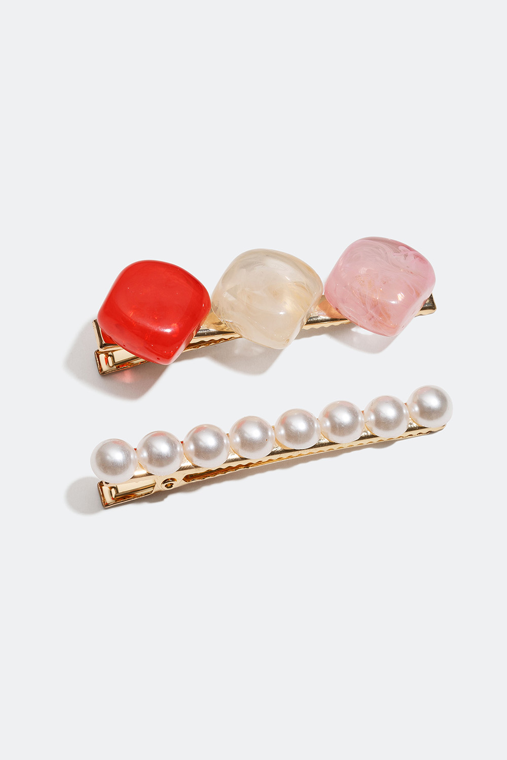 Hårklyper med fargede perler, 2-pakning i gruppen Hårtilbehør / Spenner & klemmer / Flerpakning hos Glitter (33500033)