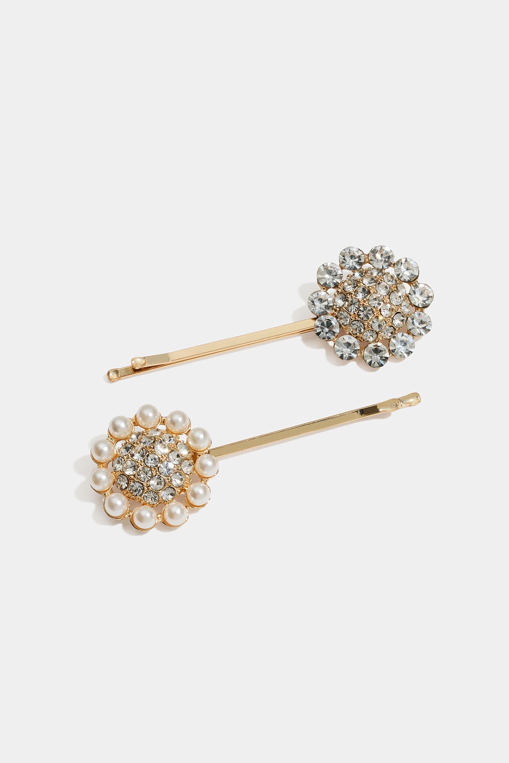 Hårnåler med blomster og strass, 2-pakning i gruppen Håraccessories / Spenner & klemmer / Flerpakning hos Glitter (335001942000)