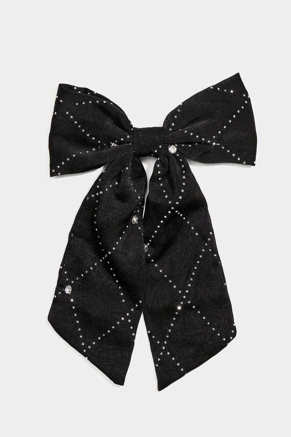 Hårspenne med sort sløyfe, små nagler og steiner i gruppen Håraccessories / Spenner & klemmer / Hårspenner hos Glitter (335002059000)
