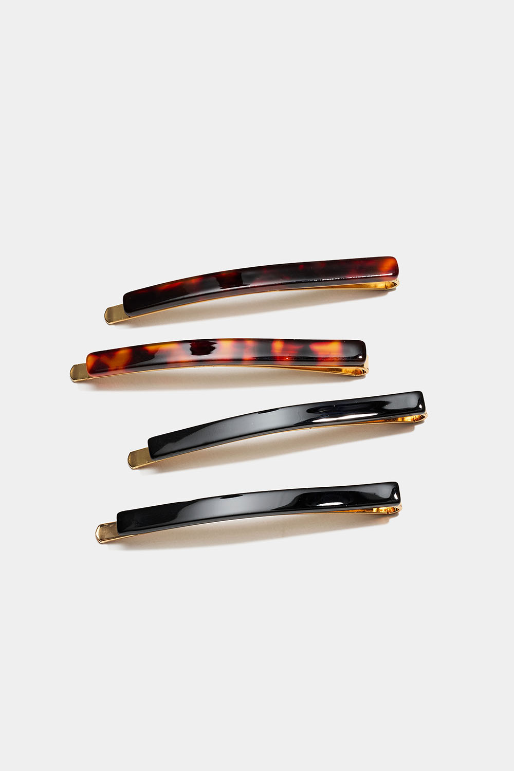 Svart- og skilpaddemønstrete hårspenner, 4-pakning. i gruppen Håraccessories / Spenner & klemmer / Flerpakning hos Glitter (335002310700)