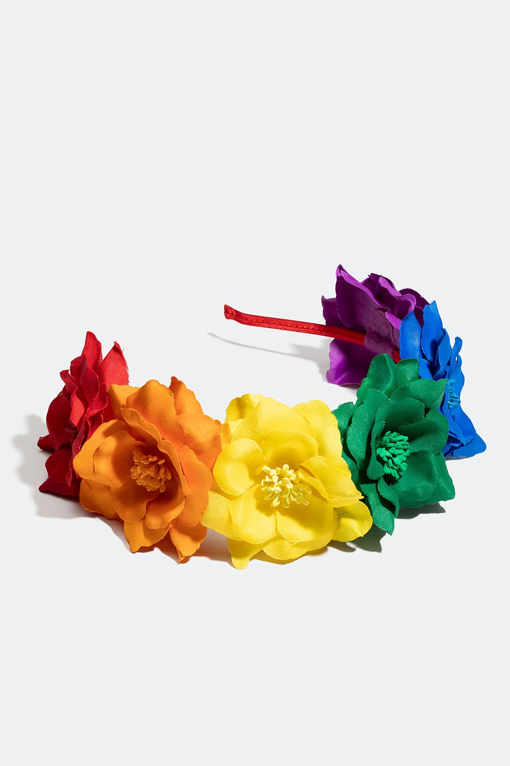 Diadem med store blomster i regnbuefarger i gruppen Pride hos Glitter (336000829900)