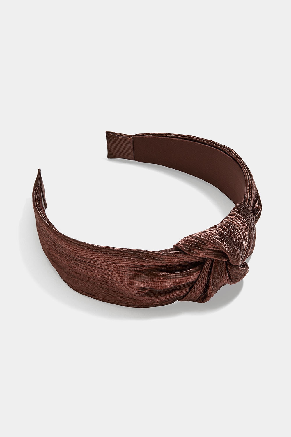 Brun plissert hårbøyle med knute i gruppen Håraccessories / Hårbøyler / Brede hos Glitter (336001378200)