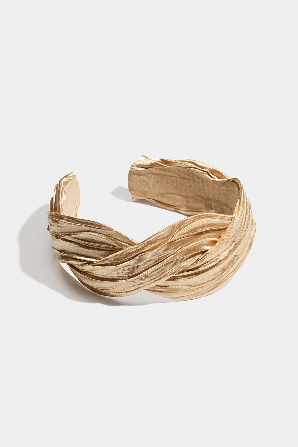Bred tiara i beige tvunnet stoff i gruppen Håraccessories / Hårbøyler hos Glitter (336001438300)