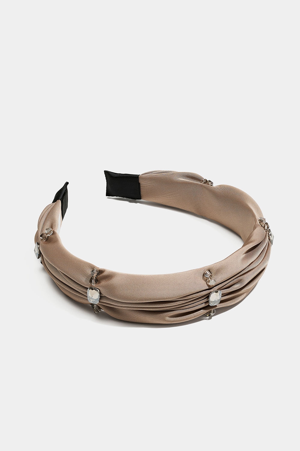 Beige tiara med rynket stoff og perler i gruppen Store week / hos Glitter (336001488300)