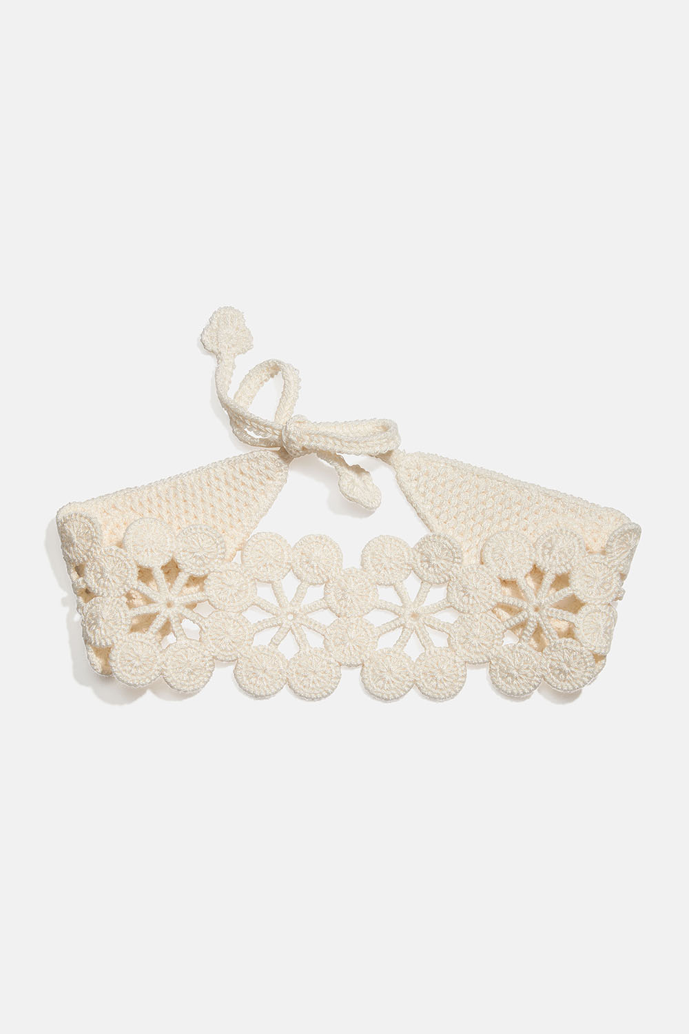 Hvitt heklet hårbånd med blomstermønster i gruppen Håraccessories / Hårbånd / Brede hos Glitter (336001613000)