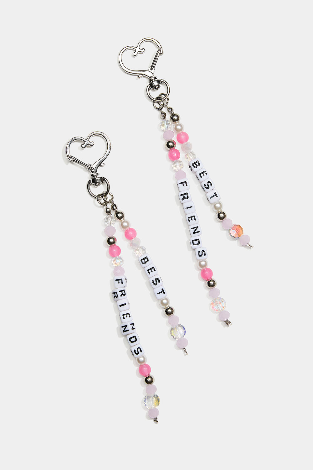 BFF-nøkkelringer med rosa perler, 2-pakning i gruppen Barn / Barnetilbehør / Nøkkelringer til barn hos Glitter (401000195400)