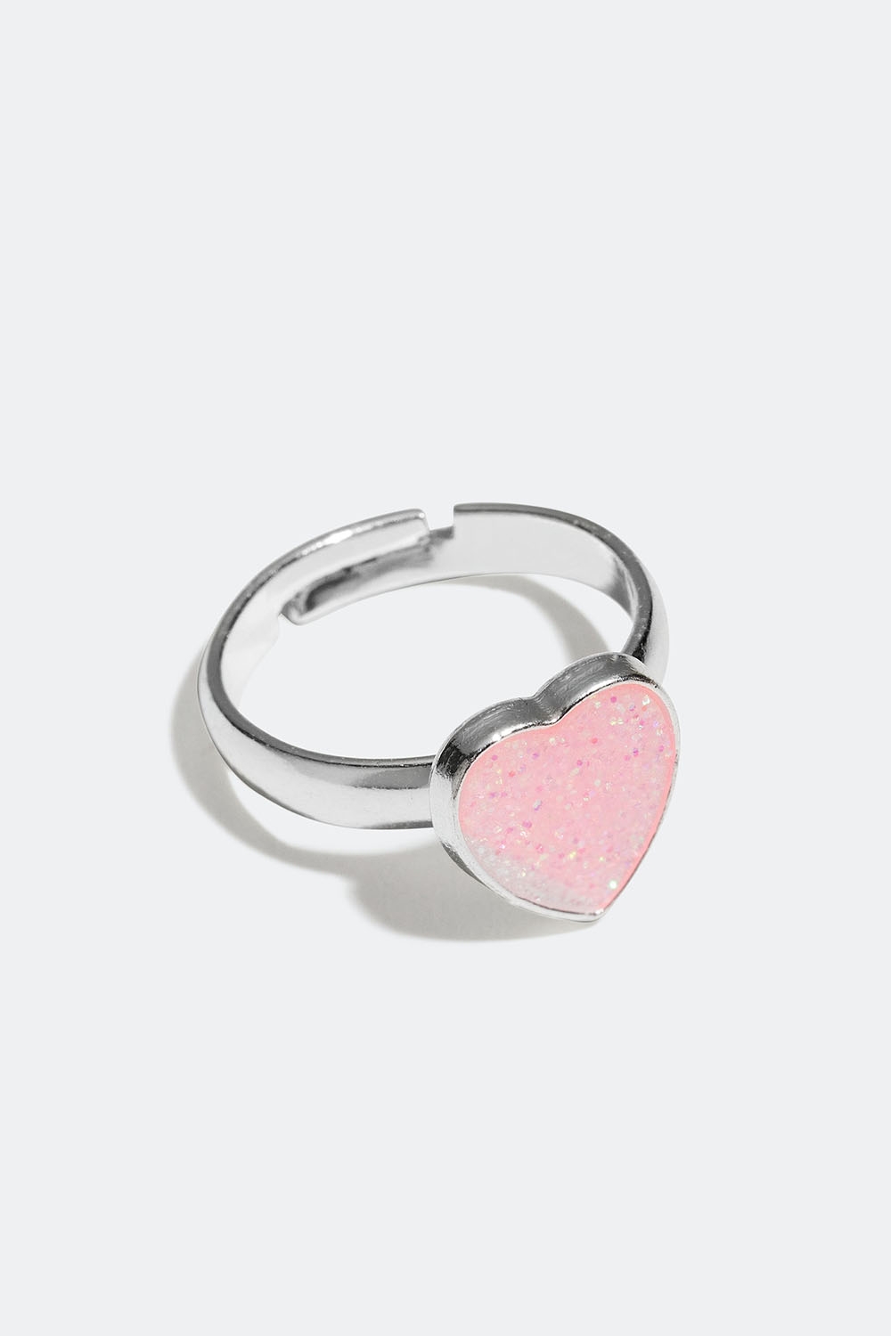 Justerbar ring med rosa hjerte i gruppen Barn / Barnesmykker / Barneringer hos Glitter (402000075100)