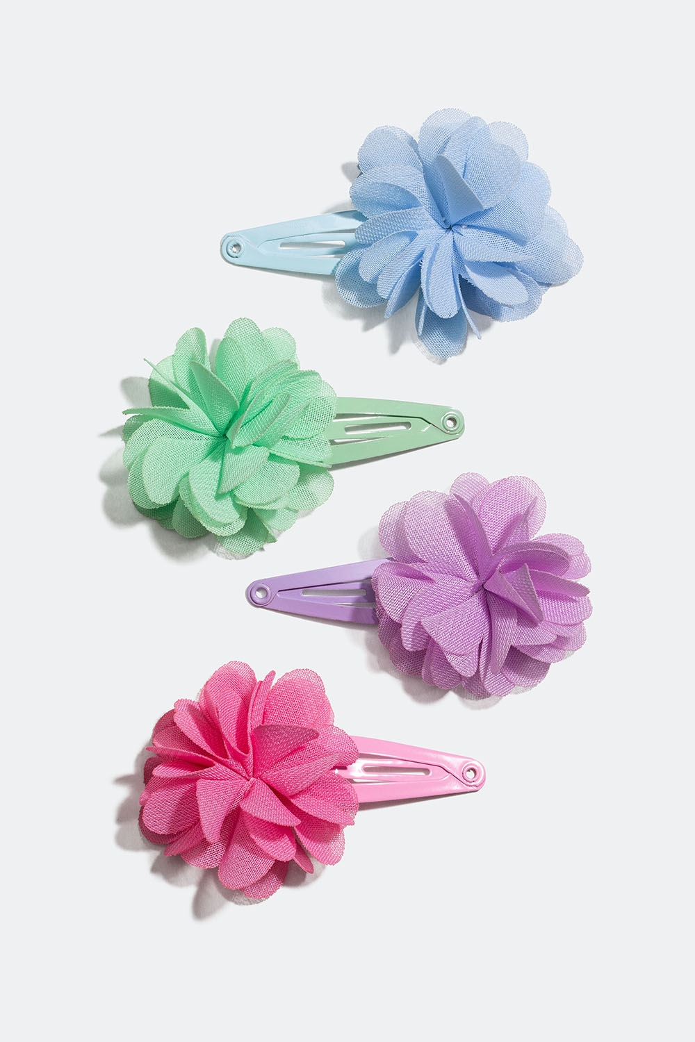 Hårspenner i blandede farger med blomster, 4-pakning i gruppen Barn / Hårtilbehør til barn / Hårspenner til barn hos Glitter (403000099900)