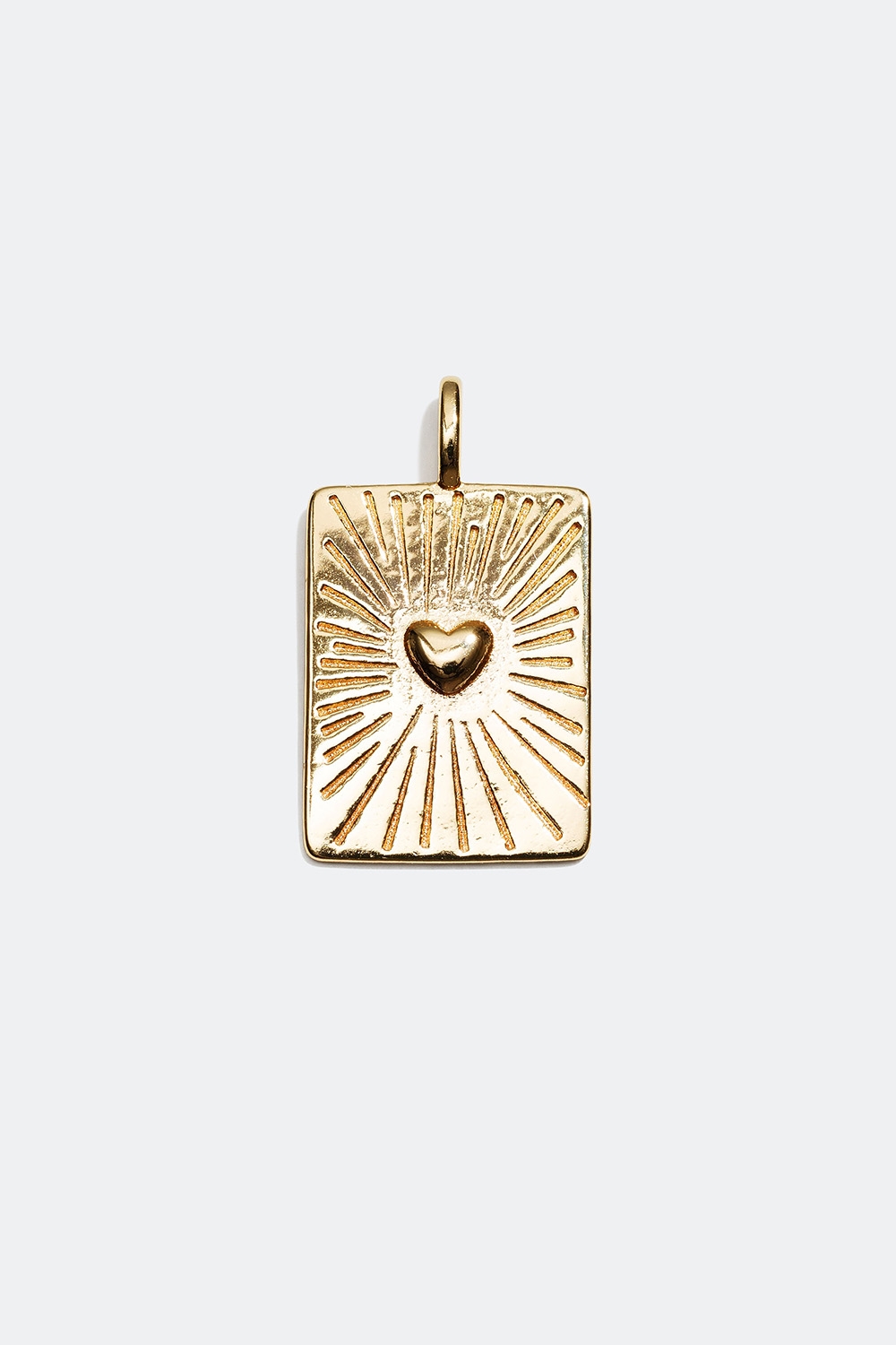 Rektangulært anheng med hjerte, forgylt med 18 K gull i gruppen 18 K Gullbelagt sølv / Anheng i 18 K gull hos Glitter (50900029)