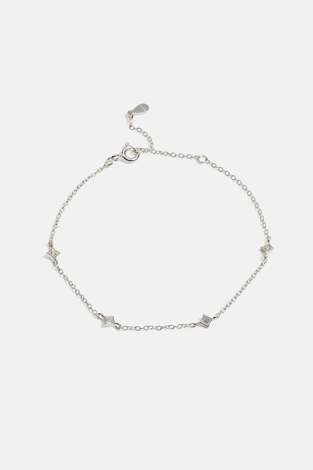 Armbånd i ekte sølv med kvadrater og Cubic Zirkonia i gruppen Ekte sølv / Sølvarmbånd hos Glitter (551000721001)