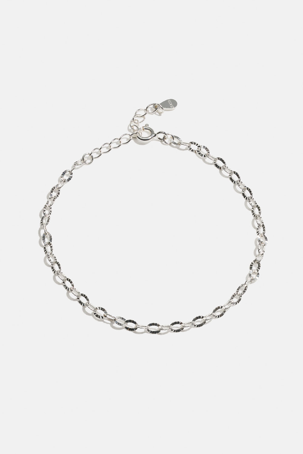 Armbånd i ekte sølv med riflete lenke i gruppen Ekte sølv / Sølvarmbånd hos Glitter (551000731001)