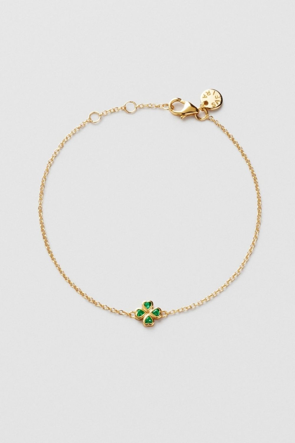 Green Clover Bracelet 18k Gold Plated i gruppen Gullbelagt ekte sølv / Gullbelagte armbånd hos Glitter (551001082002)