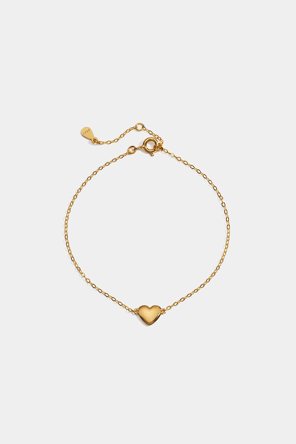 Armbånd i 18 karat gullbelagt ekte sølv med hjerte i gruppen Gullbelagt ekte sølv / Gullbelagte armbånd hos Glitter (551001212000)